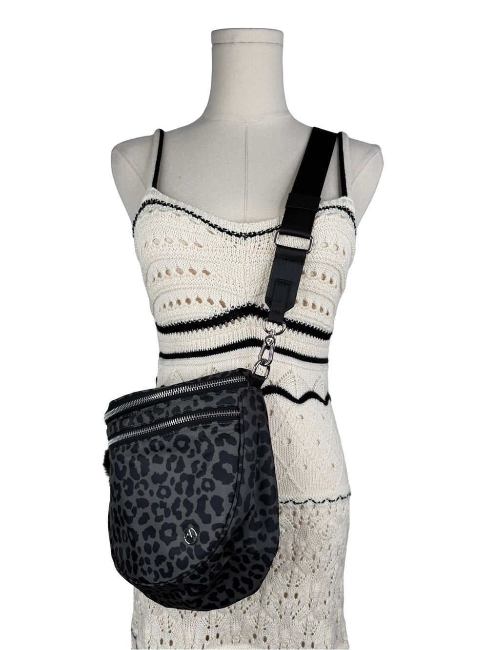Pander Sports Grey Leopard Crossbody Bum Bag / Sling Bag